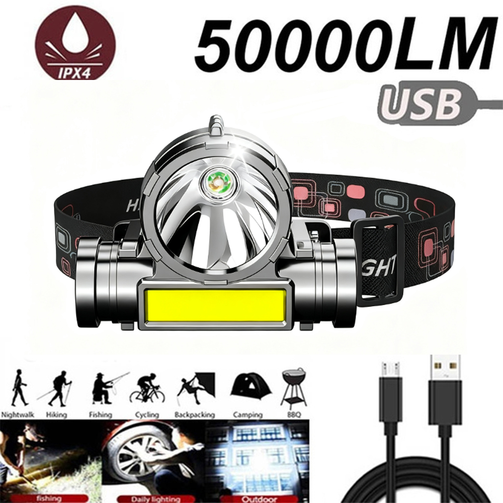 Outdoor Power Source - LED USB 충전식 COB 헤드램프 1200mA