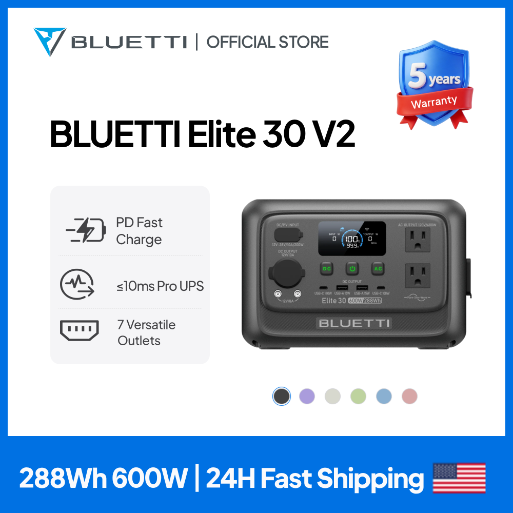 Outdoor Power Source - 【리뉴얼】BLUETTI Elite 30 V2 휴대용 발전소