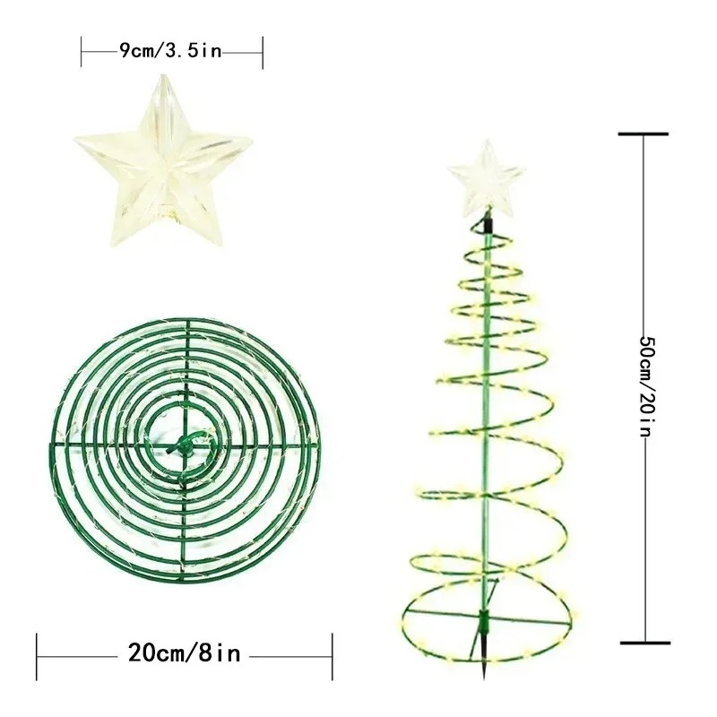 Outdoor Solar Power Xmas Lights - 태양광 충전식 방수 크리스마스 장식용 LED
