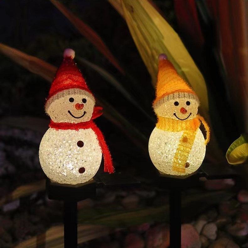 Outdoor Solar Power Xmas Lights - 눈사람 모양의 태양광 정원등, 실외용 지면