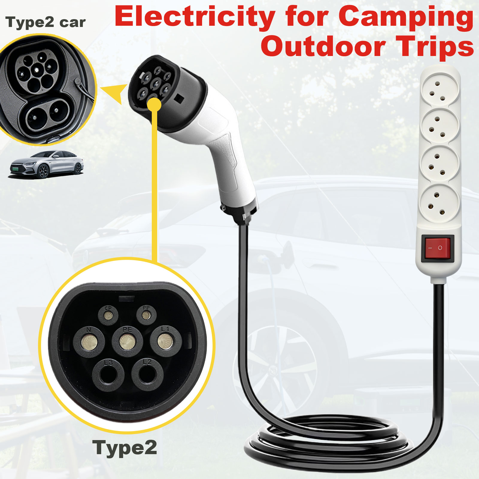 타입2 V2L 방전 어댑터 이스라엘 소켓 EV를 야외  - Outdoor Power Outlet 리뷰 및 가격