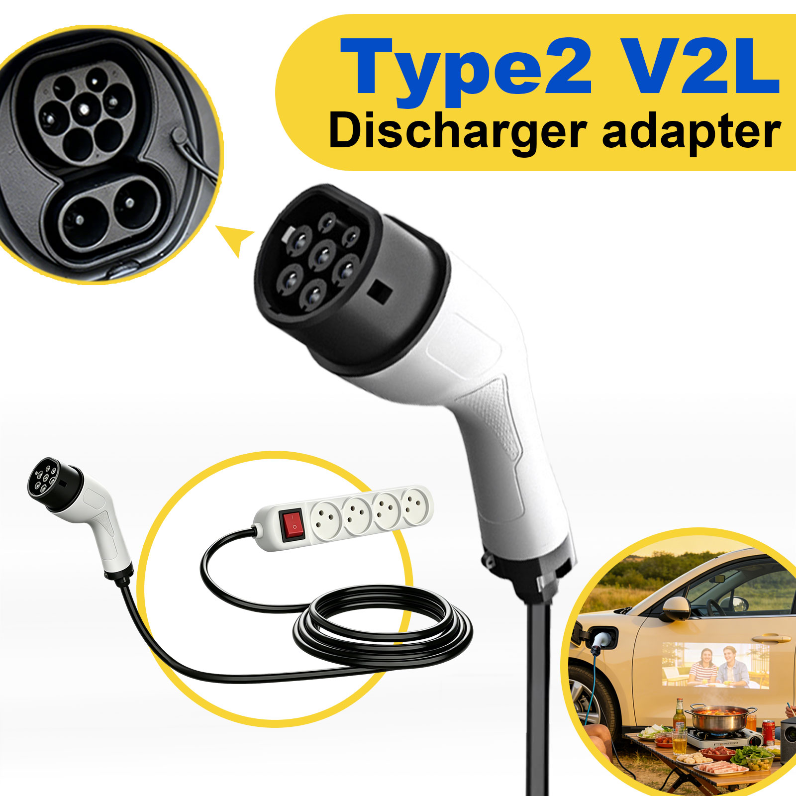타입2 V2L 방전 어댑터 이스라엘 소켓 EV를 야외  - Outdoor Power Outlet 리뷰 및 가격