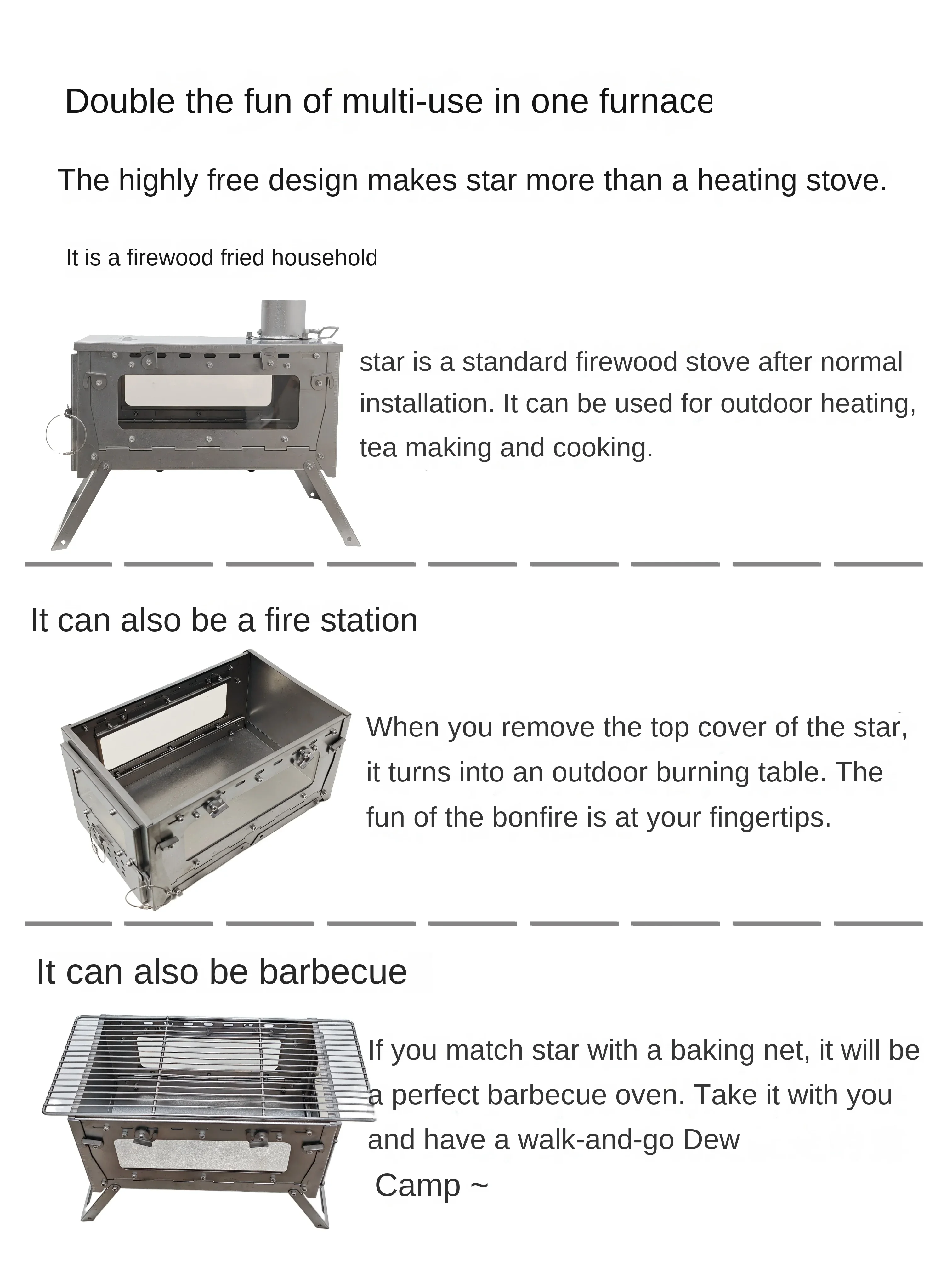 WT 스타 티타늄 합금 접이식 장작 난로, 하이킹 캠핑 - Outdoor Power Heater 리뷰 및 가격