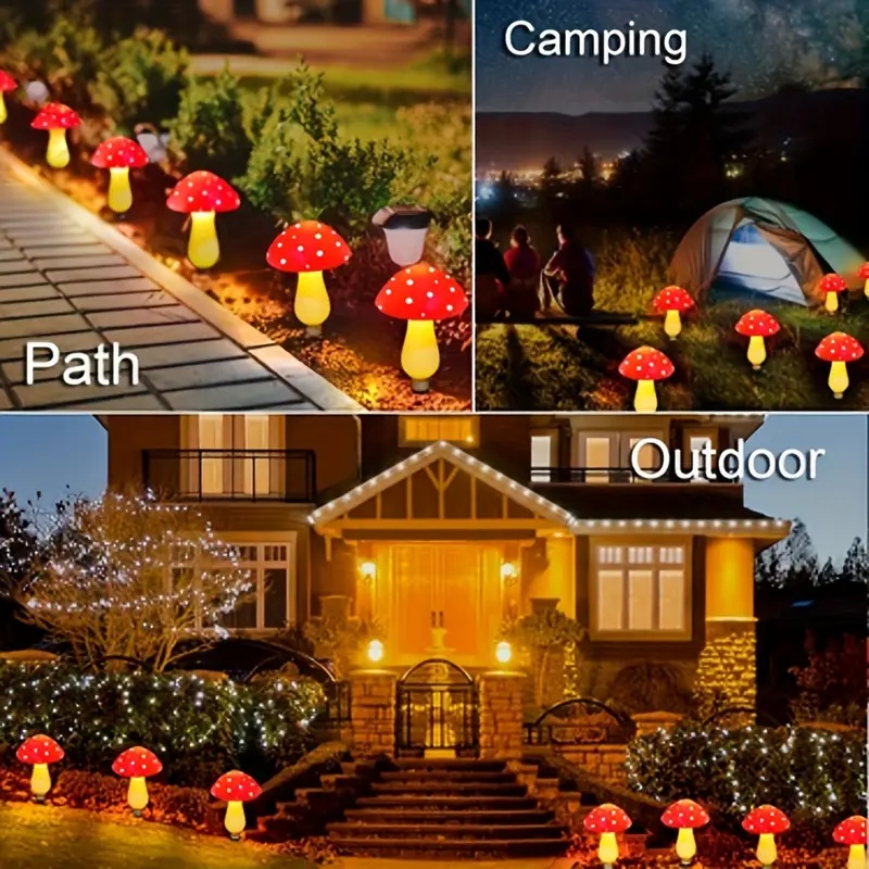 태양열 LED 버섯 모양 조명 야외 정원 장식 조명 파 - Outdoor Power For Wedding 리뷰 및 가격