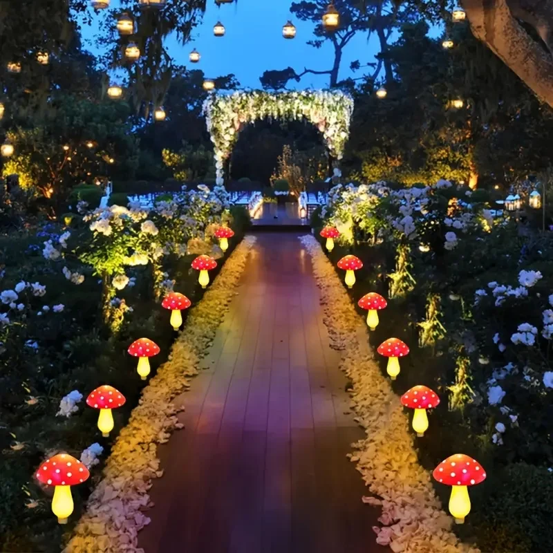태양열 LED 버섯 모양 조명 야외 정원 장식 조명 파 - Outdoor Power For Wedding 리뷰 및 가격