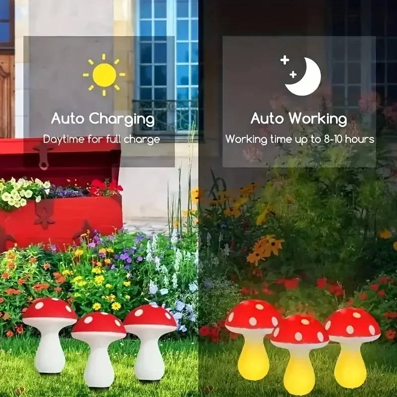 태양열 LED 버섯 모양 조명 야외 정원 장식 조명 파 - Outdoor Power For Wedding 리뷰 및 가격