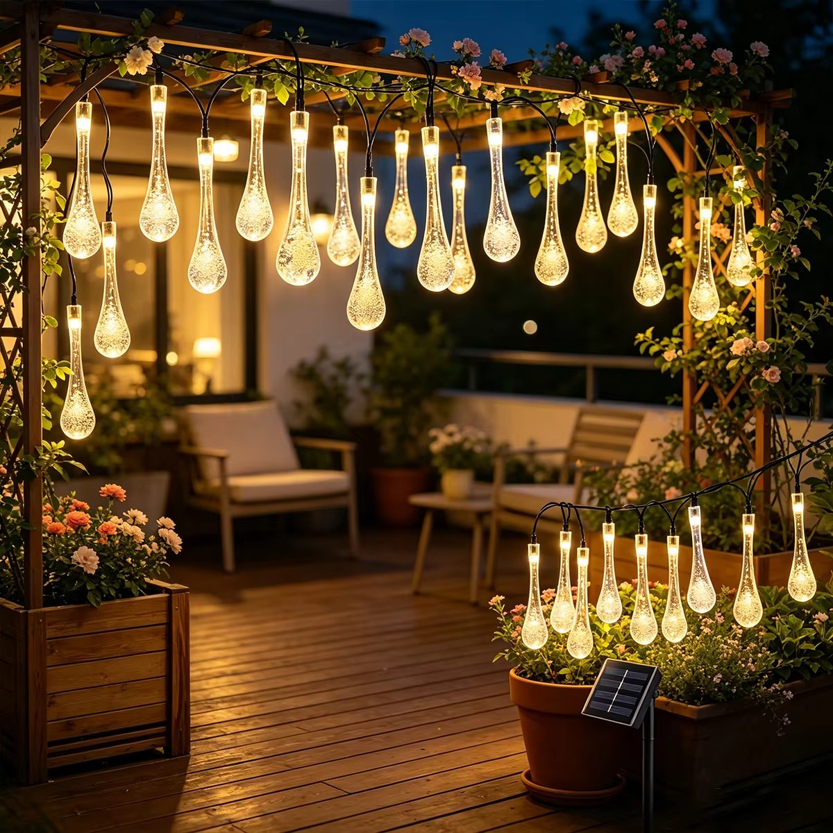 물방울 모양의 태양광 LED 장식 조명, 5m, 20개 - Outdoor Solar Power Xmas Lights 리뷰 및 가격