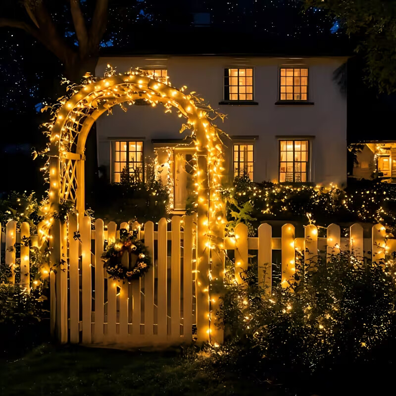 태양광 충전식 8가지 모드 LED 스트링 조명, 방수  - Outdoor Solar Power Xmas Lights 리뷰 및 가격
