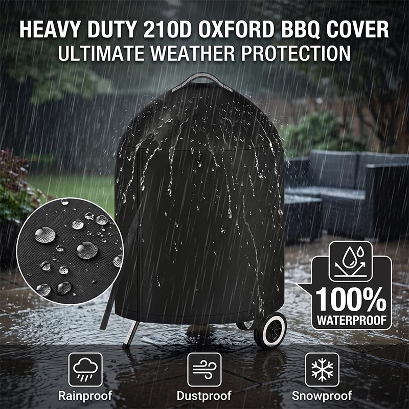 검정색 원형 야외 그릴 커버, 상단 손잡이 포함, 방수 - Outdoor Power Heater 리뷰 및 가격