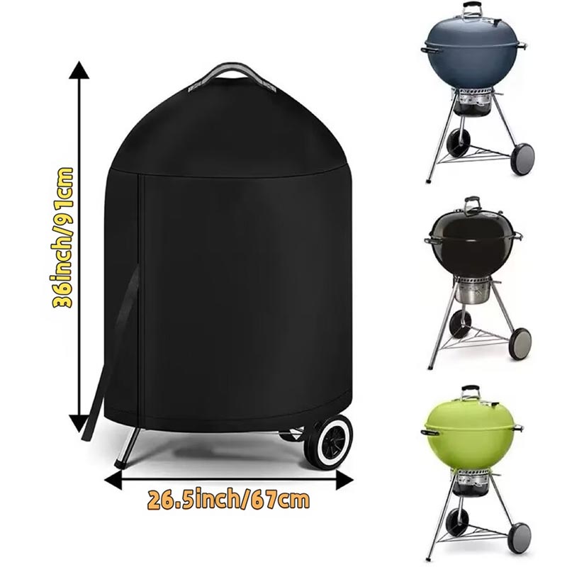 검정색 원형 야외 그릴 커버, 상단 손잡이 포함, 방수 - Outdoor Power Heater 리뷰 및 가격
